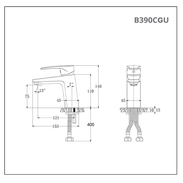 Vòi lavabo Caesar nóng lạnh B390CGU