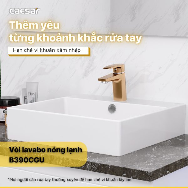 Vòi lavabo Caesar nóng lạnh B390CGU