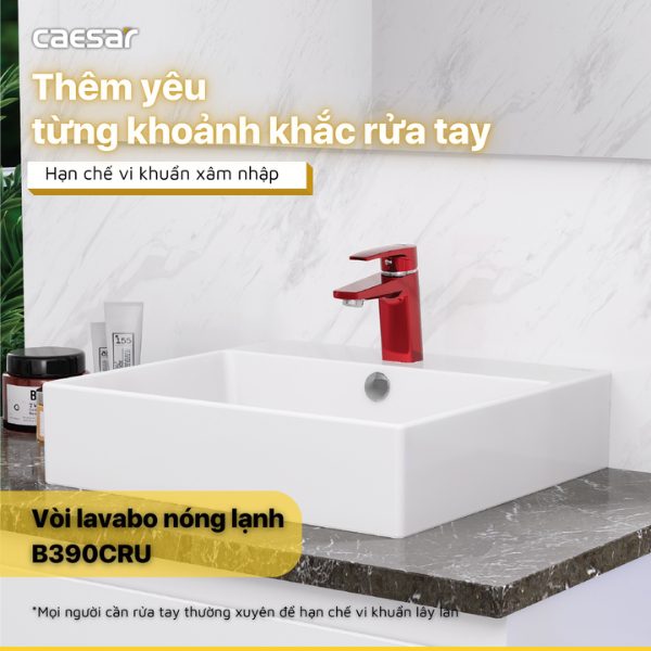 Vòi lavabo Caesar nóng lạnh B390CRU