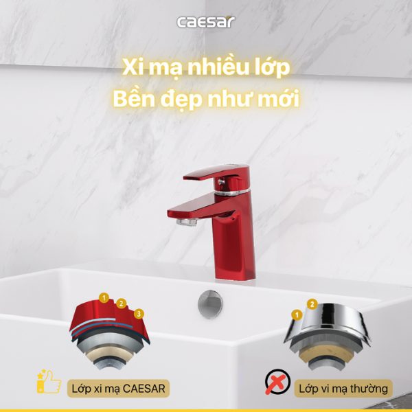 Vòi lavabo Caesar nóng lạnh B390CRU