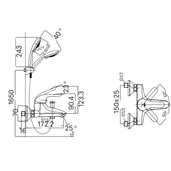Vòi sen tắm Inax BFV-223S-1C nóng lạnh