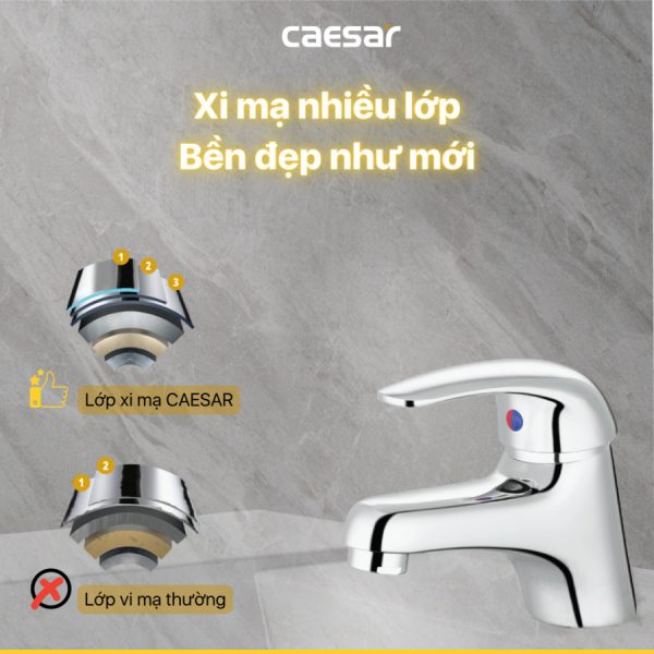 Vòi lavabo Caesar nóng lạnh BT BT260CU