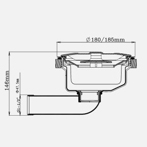 bát rác inox Kluger KS-185J