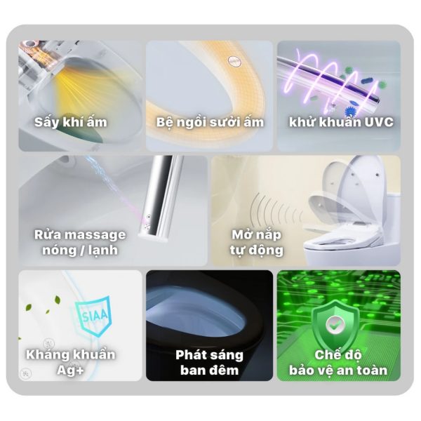 Bồn cầu 1 khối nắp điện tử Caesar C1353F/TAF610H