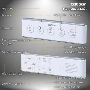 Bồn cầu 1 khối nắp điện tử Caesar C1356F/TAF610H