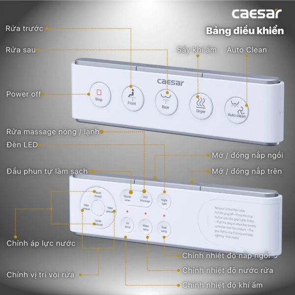Bồn cầu 1 khối nắp điện tử Caesar C1356F/TAF610H