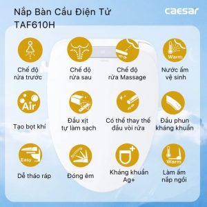 Bồn cầu 1 khối nắp điện tử Caesar C1356F/TAF610H