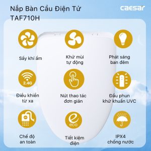 Bồn cầu 1 khối nắp điện tử Caesar C1356F/TAF710H
