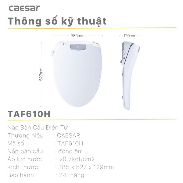 Bồn cầu 1 khối nắp điện tử Caesar C1363F/TAF610H
