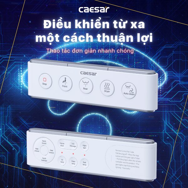 Bồn cầu 1 khối nắp điện tử Caesar C1364F/TAF610H