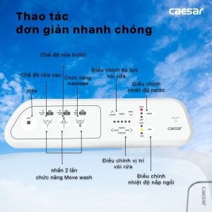 Bồn cầu 1 khối nắp điện tử Caesar C1374F/TAF400H