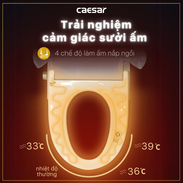 Bồn cầu 1 khối nắp điện tử Caesar C1374F/TAF710H