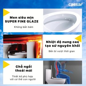 Bồn cầu 1 khối nắp điện tử Caesar C1375F/TAF400H