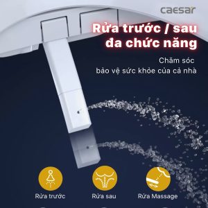 Bồn cầu 1 khối nắp điện tử Caesar C1375F/TAF710H