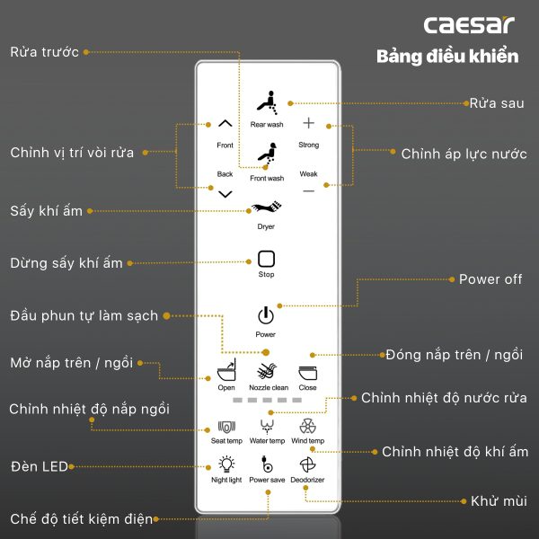 Bồn cầu 1 khối nắp điện tử Caesar C1391F/TAF512H