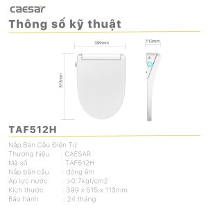 Bồn cầu 1 khối nắp điện tử Caesar C1394F/TAF512H