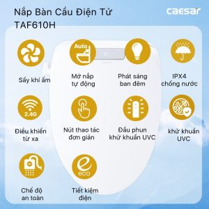 Bồn cầu 1 khối nắp điện tử Caesar C1394F/TAF610H