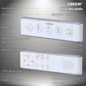 Bồn cầu 1 khối nắp điện tử Caesar C1395F/TAF610H