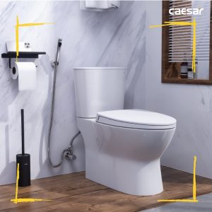 Bồn cầu 2 khối nắp điện tử Caesar CD1320/TAF610H