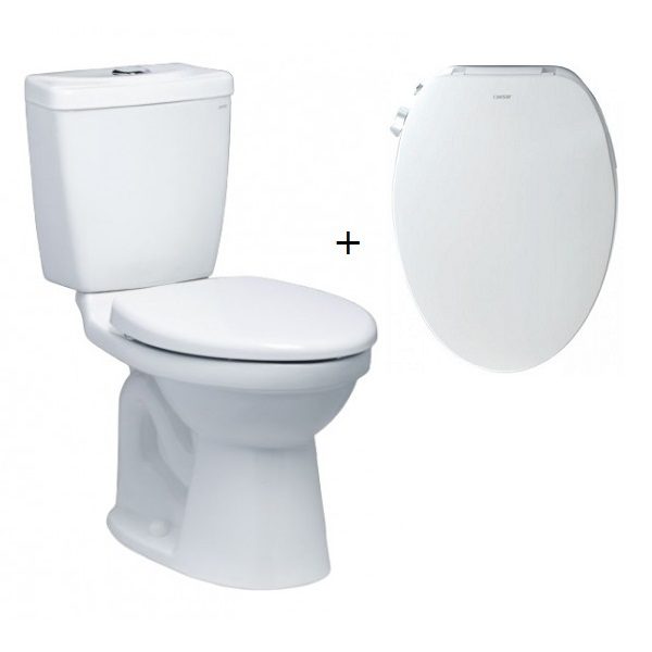 Bồn cầu 2 khối nắp cơ Caesar CD1325/TAF060