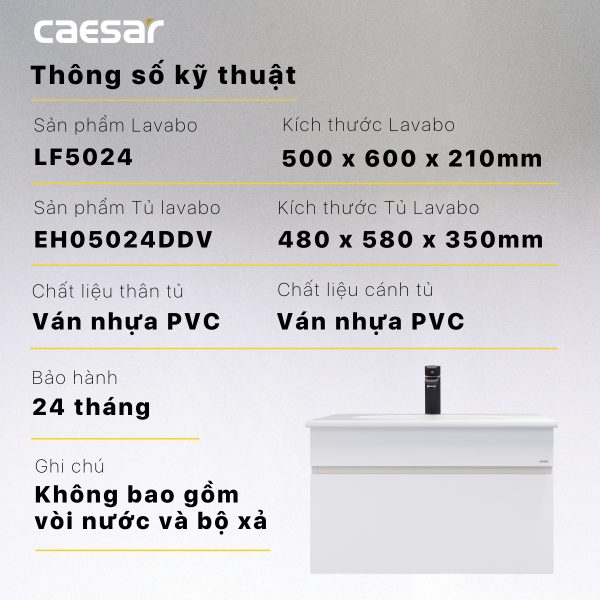Tủ lavabo Caesar EH05024DDV