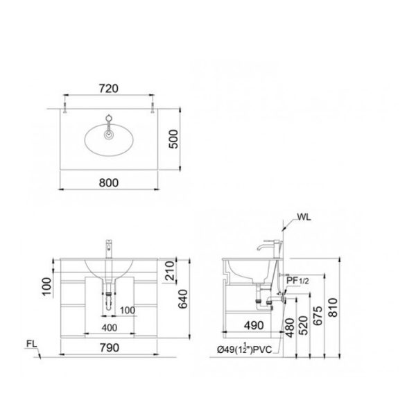 Tủ lavabo Caesar cabinet EH05026ASV