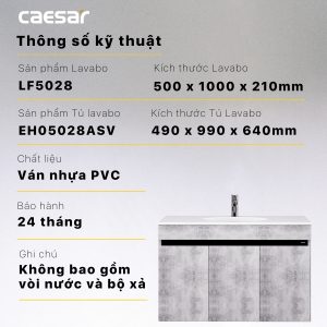 Tủ lavabo Caesar EH05028ASV