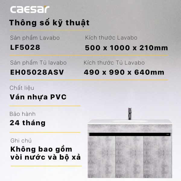 Tủ lavabo Caesar EH05028ASV
