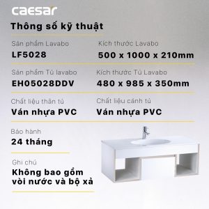 Tủ lavabo Caesar EH05028DDV