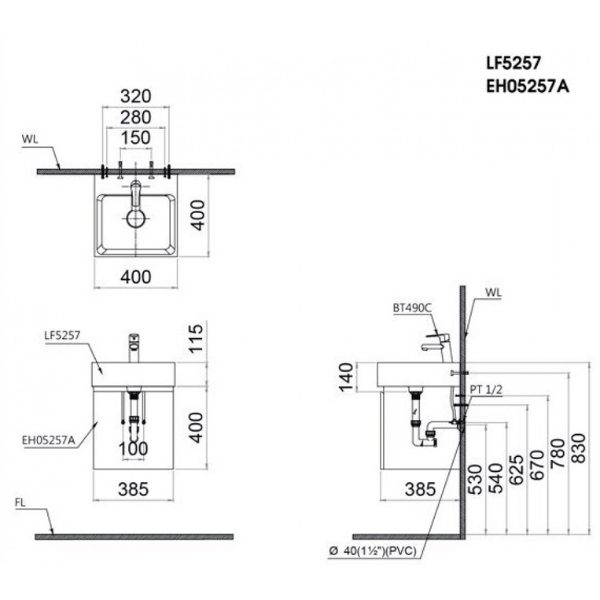Tủ lavabo Caesar EH05257AV