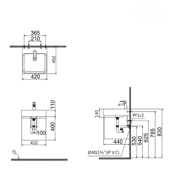 Tủ lavabo Caesar EH05261ATGV