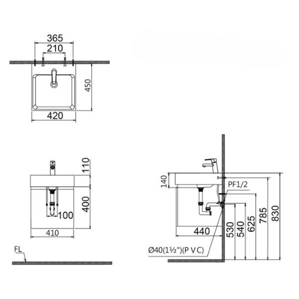 Tủ lavabo Caesar EH05261AV