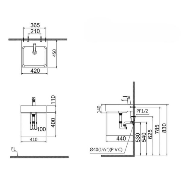 Tủ lavabo Caesar EH05261AW7V