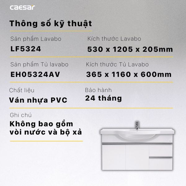 Tủ lavabo Caesar EH05324AV