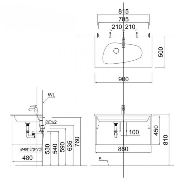 Tủ lavabo Caesar cabinet EH05368ADV