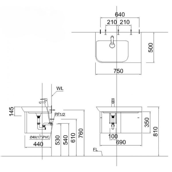 Tủ lavabo Caesar cabinet EH05372AV