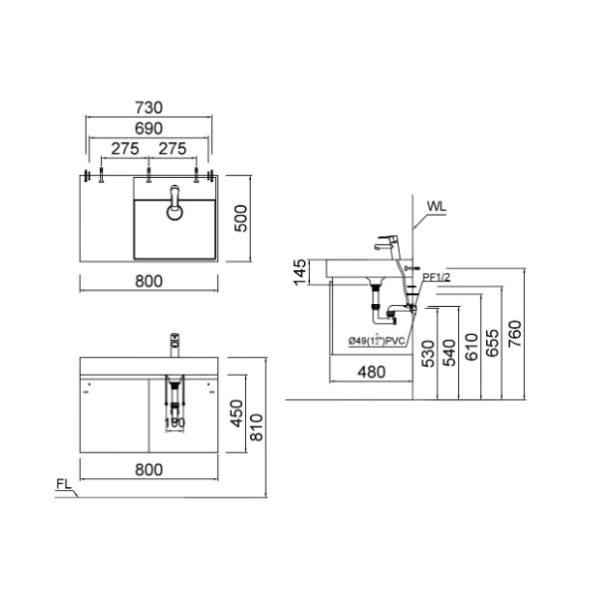 Tủ lavabo Caesar cabinet EH05382AV
