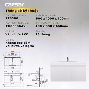 Tủ lavabo Caesar EH05386AV