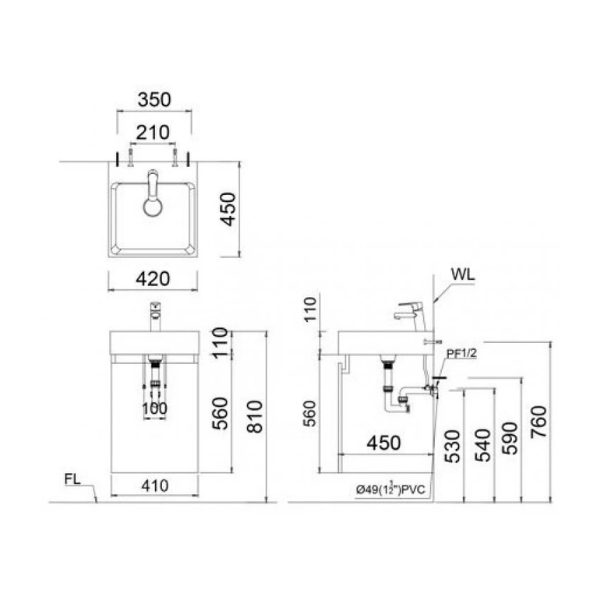 Tủ lavabo Caesar EH15261AV
