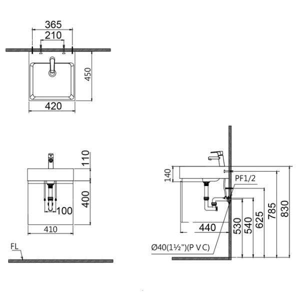 Tủ lavabo Caesar cabinet EH48001AV