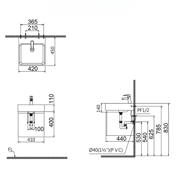 Tủ lavabo Caesar cabinet EH48001AWV