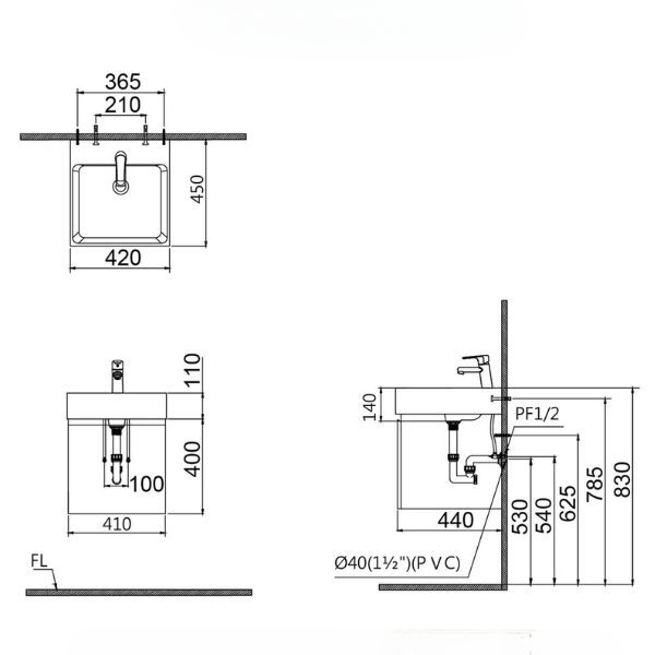 Tủ lavabo Caesar cabinet EH48002AWV