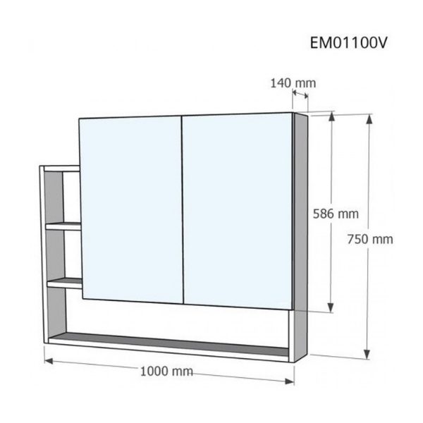 Tủ gương Caesar EM01100V