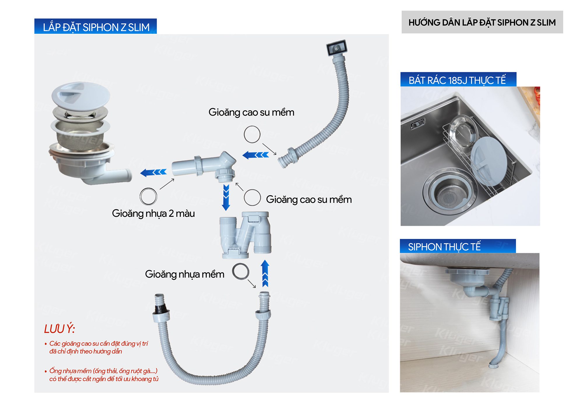 Siphon chậu rửa bát 1 hố Kluger Z – SLIM