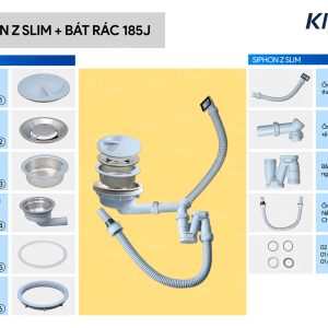 Siphon chậu rửa bát 1 hố Kluger Z – SLIM