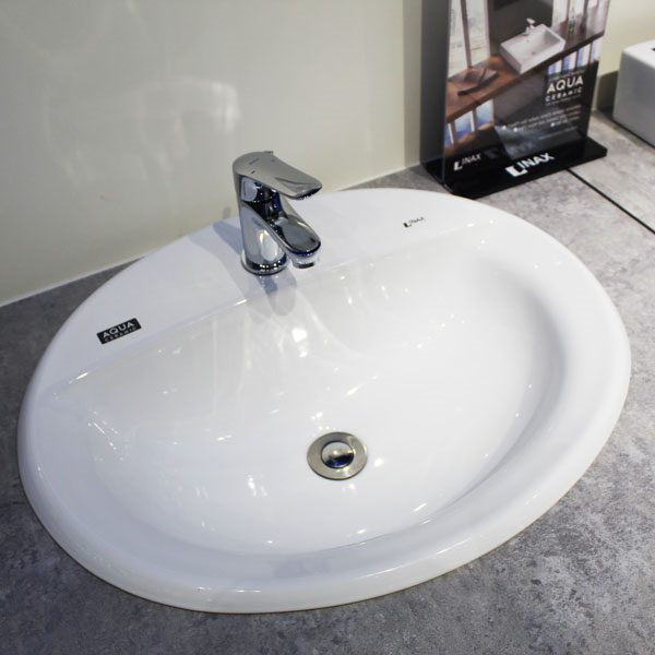 Chậu rửa lavabo âm bàn INAX L-2395VFC
