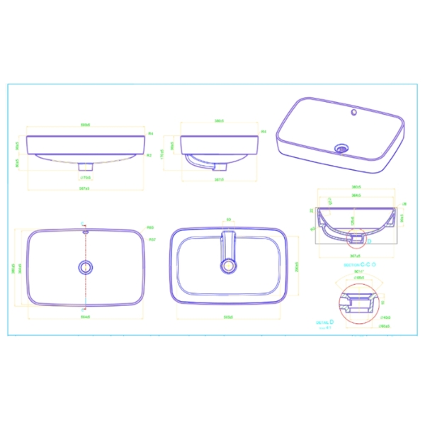 Lavabo Caesar đặt trên bàn L5262