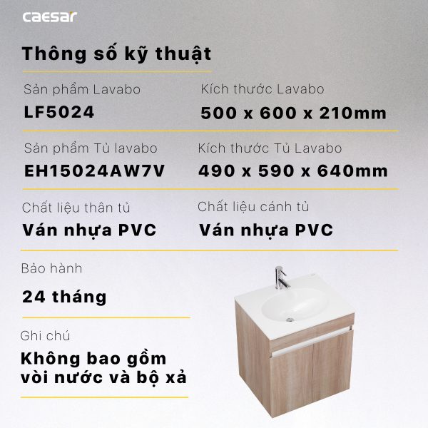 Bộ tủ lavabo Caesar LF5024/EH15024AW7V