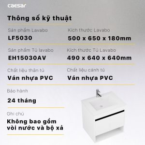 Bộ tủ lavabo Caesar LF5030/EH15030AV