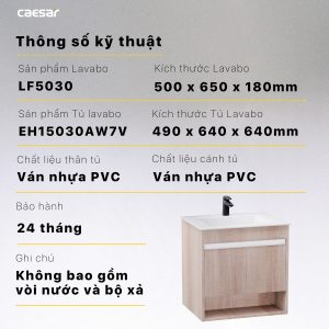 Bộ tủ lavabo Caesar LF5030/EH15030AW7V